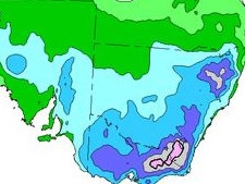 Weather map from the Bureau of Meteorology