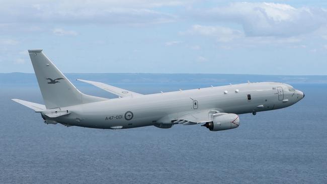 A RAAF Boeing P-8A in training