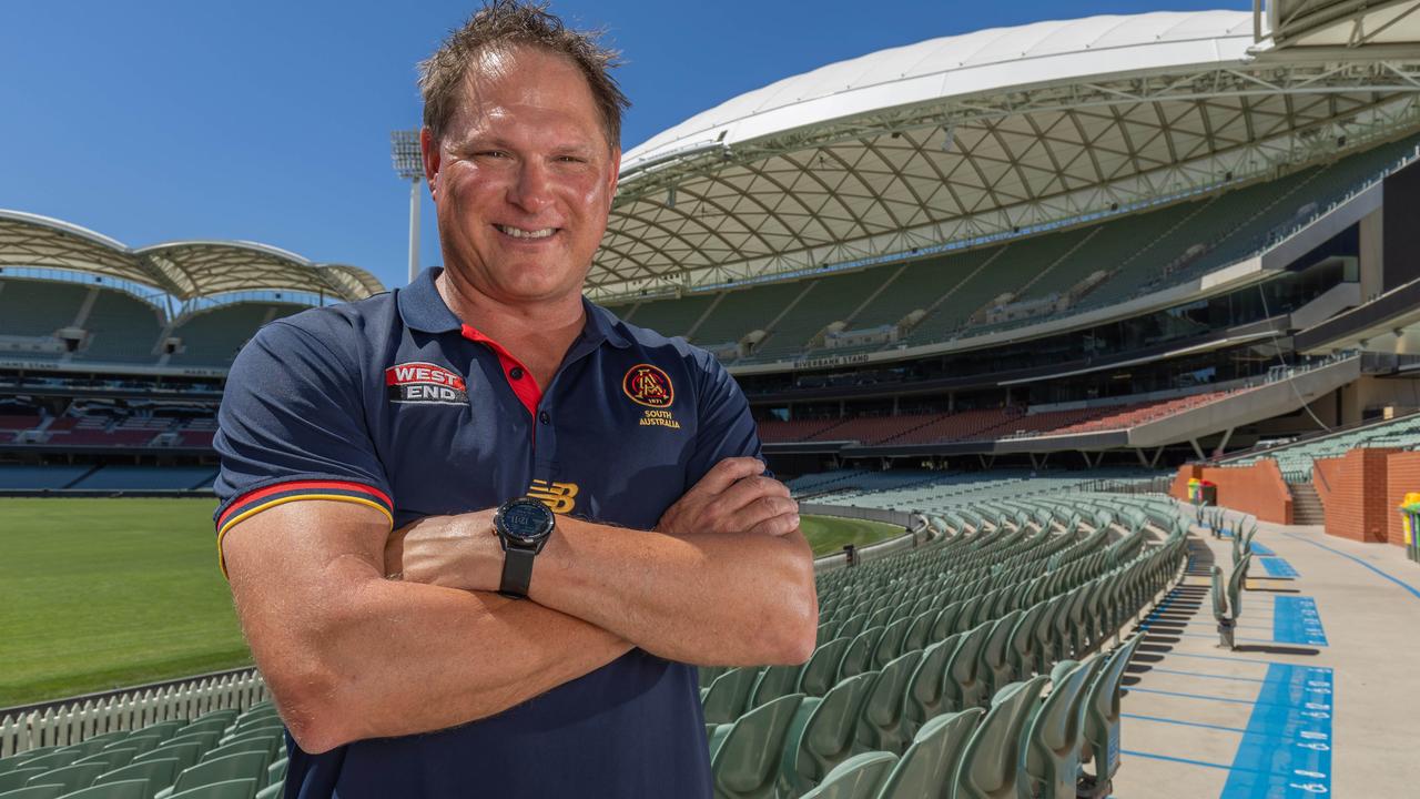 SA men’s cricket coach Ryan Harris at Adelaide Oval in the lead-up to Saturday’s One-Day Cup final. Picture: Ben Clark