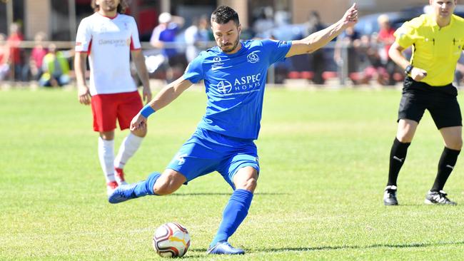 Italian striker Fausto Erba snatched a late winner for Adelaide Olympic against Para Hills. Picture: AAP Image Keryn Stevens