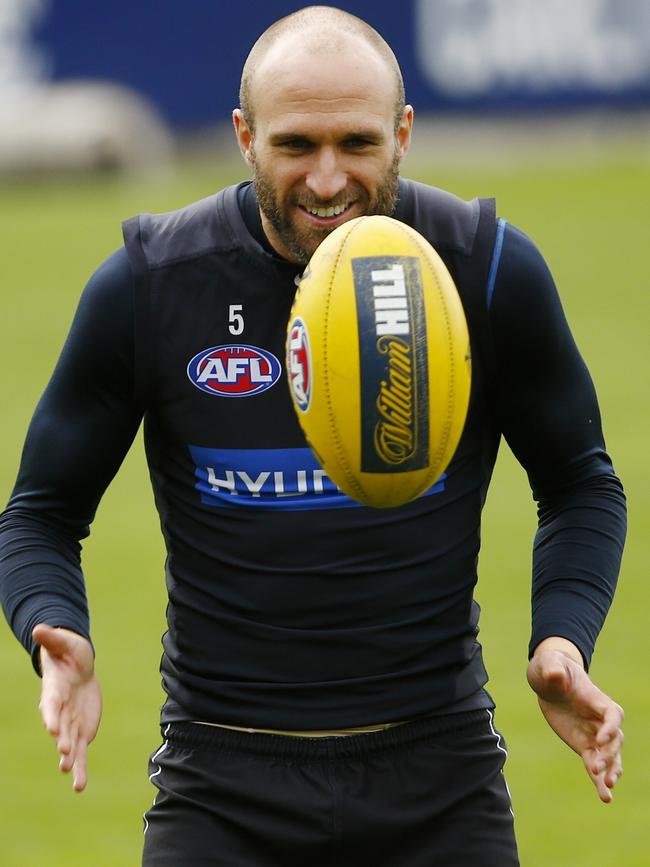 Chris Judd at Carlton training at Ikon Park. Picture: Michael Klein