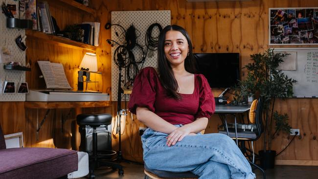 Astrid Jorgensen, founding director of Pub Choir, at her home in Brisbane. Picture: Jacob Morrison