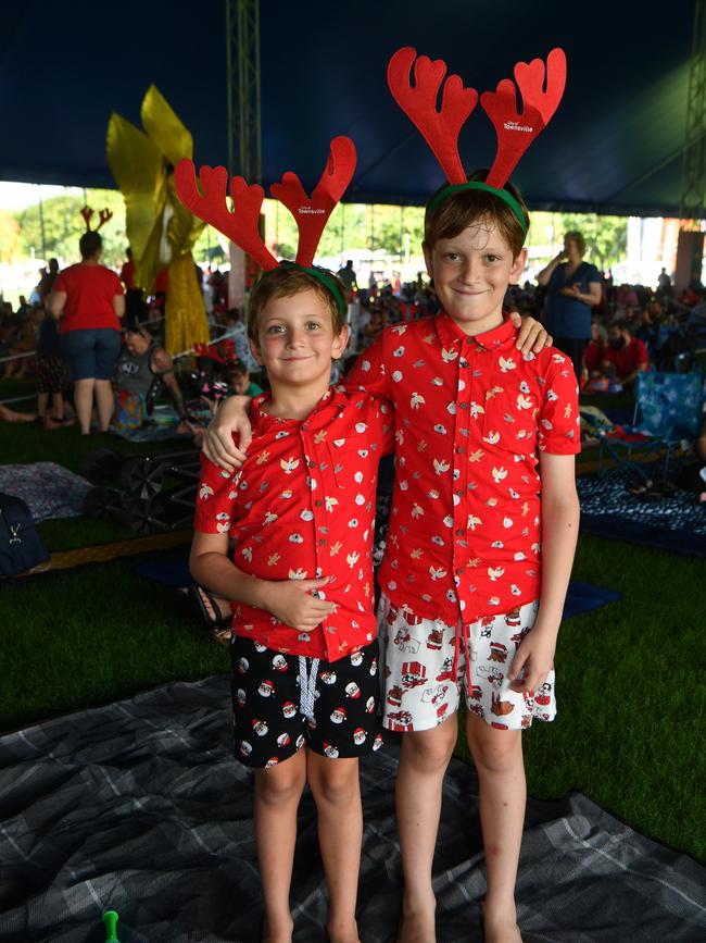 Carols by Candlelight at Riverway 2022. Elliott, 7, and Lachlan Beurskens, 10. Picture: Evan Morgan