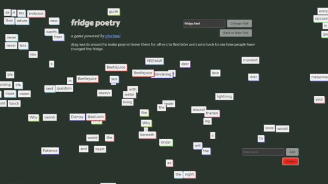 Multiplayer Web Game ‘Fridge Poetry’ Turns Words into Collaborative Art ...