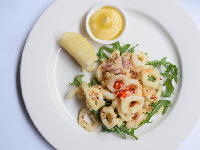 Chilli flour-dusted calamari at Becco.