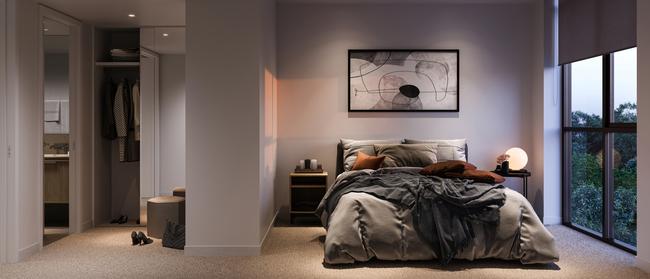 Artist's impression of an apartment bedroom in the $110m COMO project. Supplied by Australasian Property Developments