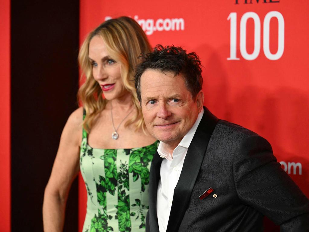 Michael J. Fox with his wife, Tracy Pollan. Picture: AFP