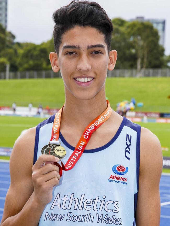 Aiden claimed a gold medal at the 2019 Australian Athletics Championships. Picture: Sports In Focus