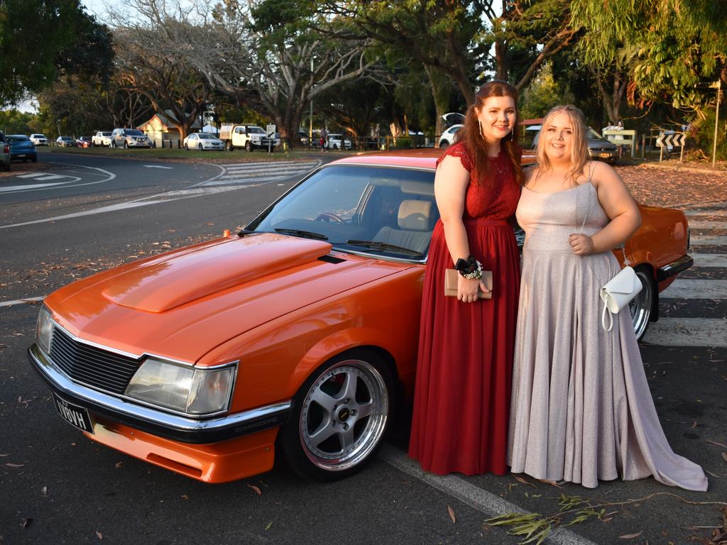 Caitlin Grech and Keira Brown at Mirani State High School formal at Ocean International on September 8, 2023. Photo: Zoe Devenport