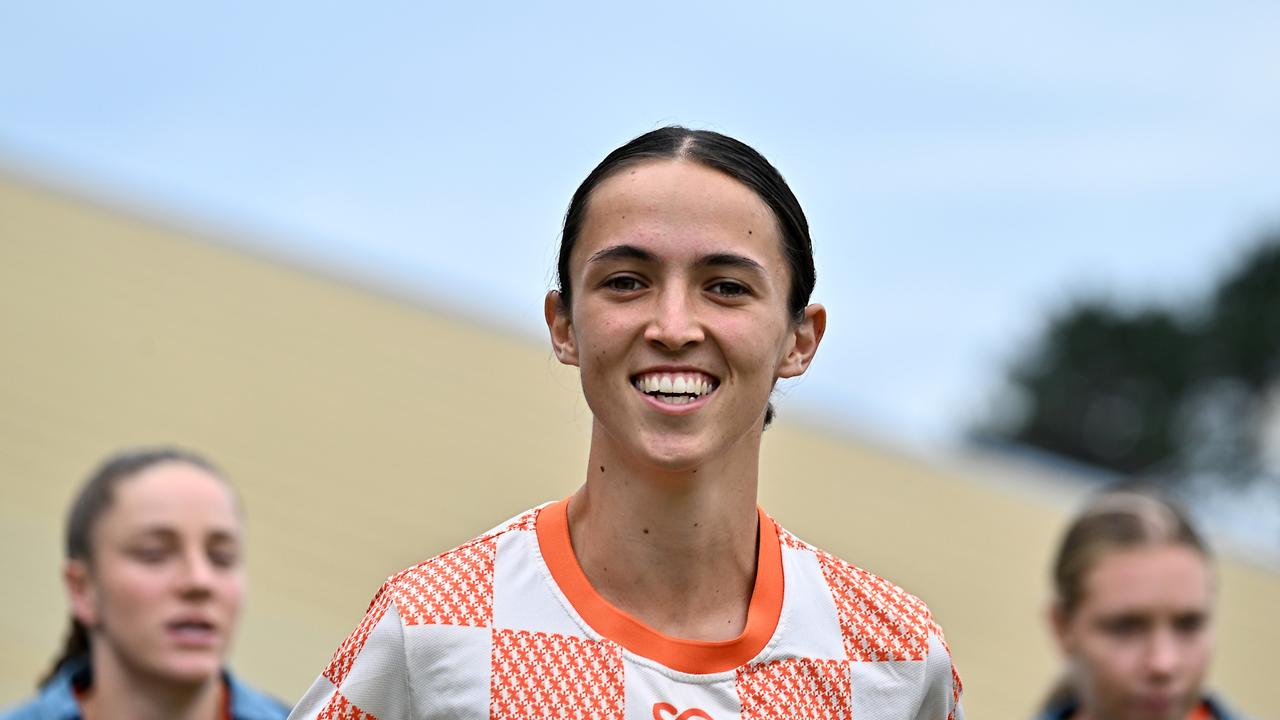 Alicia Kai Woods of the Roar looks on before the round 5 A-League Women's match between Wellington Phoenix and Brisbane Roar at Porirua Park. Picture: Masanori Udagawa/Getty Images