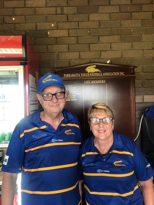 Parramatta Touch Football Association president Rod Hetherington and his wife Pam. Picture: Facebook