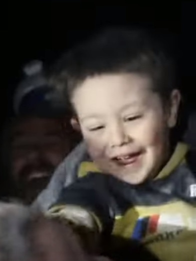 The toddler rescued from a collapsed building in Syria.