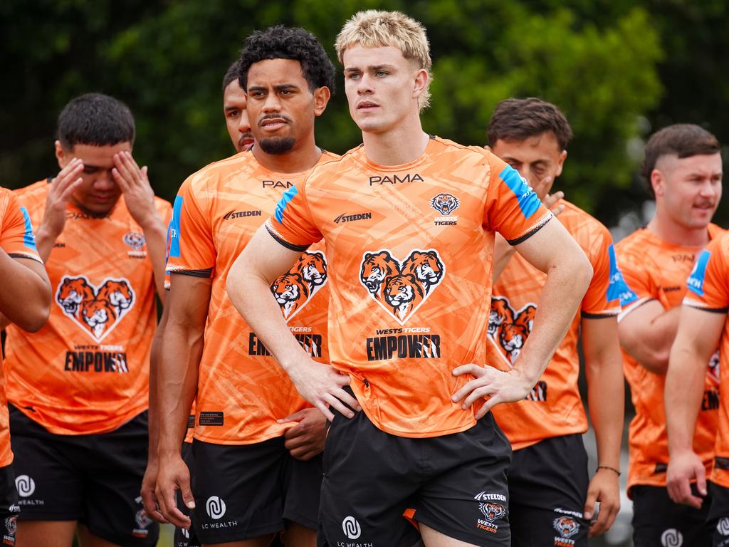 Lachlan Galvin will partner Jarome Luai in the halves. Picture: Wests Tigers