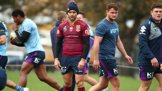 Cam Smith has kept his Maroons colours to Melbourne training. Image: Scott Barbour/Getty Images