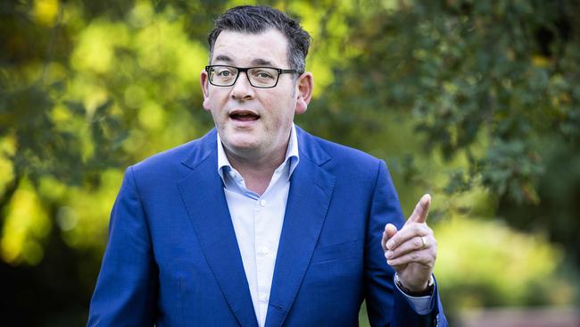 Premier Daniel Andrews recommends children stay at home and learn at home if they can. Picture: Nicole Cleary