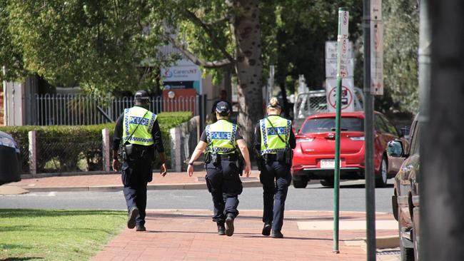 Northern Territory police patrol the streets of Alice Springs. Picture: Gera Kazakov