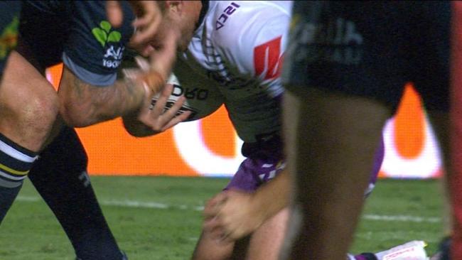 Josh McGuire was fined more than $3000 earlier in the year after gouging Cameron Munster.