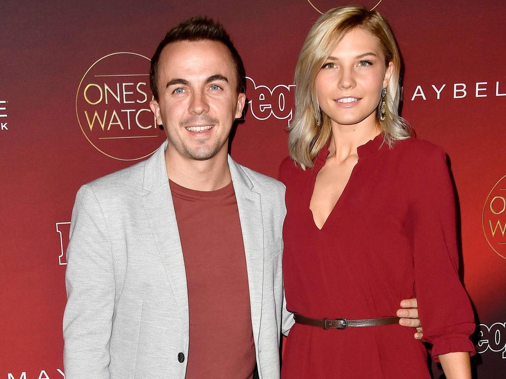 Frankie Muniz and wife Paige Price. Picture: Frazer Harrison/Getty Images/AFP