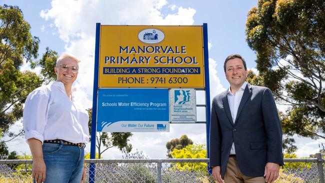 Matthew Guy and Mia Shaw. Picture: Jason Edwards