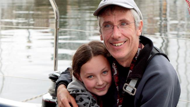 Quadriplegic sailor Jamie Dunross with daughter Bella.