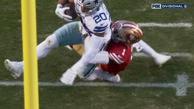 Dallas Cowboys star Tony Pollard suffers a hip drop injury earlier this year. Credit: YouTube.