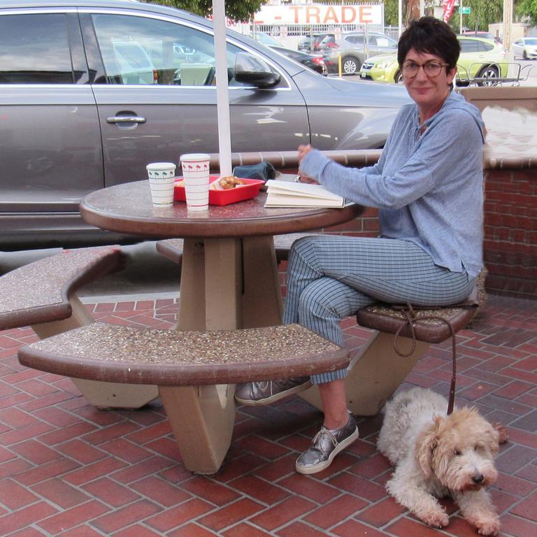 This was the last time Ghislaine was spotted, eating fast food in Los Angeles. Picture: Mega Agency