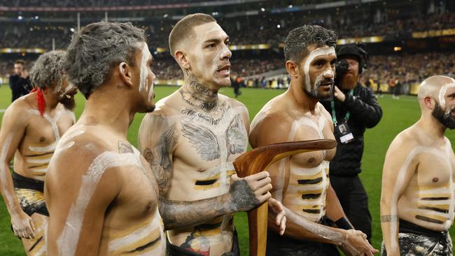 Sydney Stack, Matthew Parker and Marlion Pickett performed before the Dreamtime game.