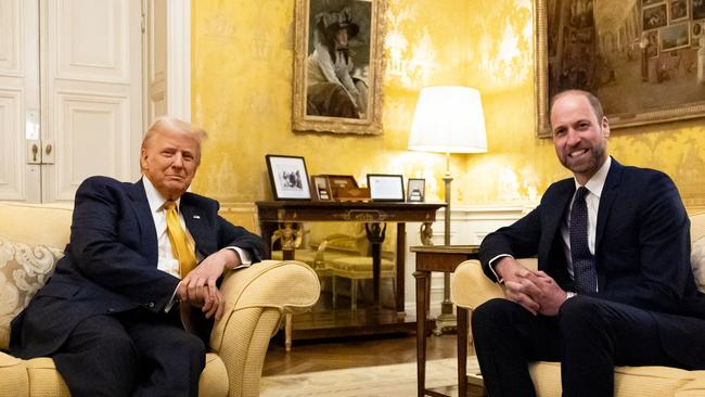 Donald Trump met with Prince William on the day of the reopening ceremonies of the Notre-Dame de Paris Cathedral on December 7, 2024 in Paris. Picture: Aaron Chown – Pool/Getty Images