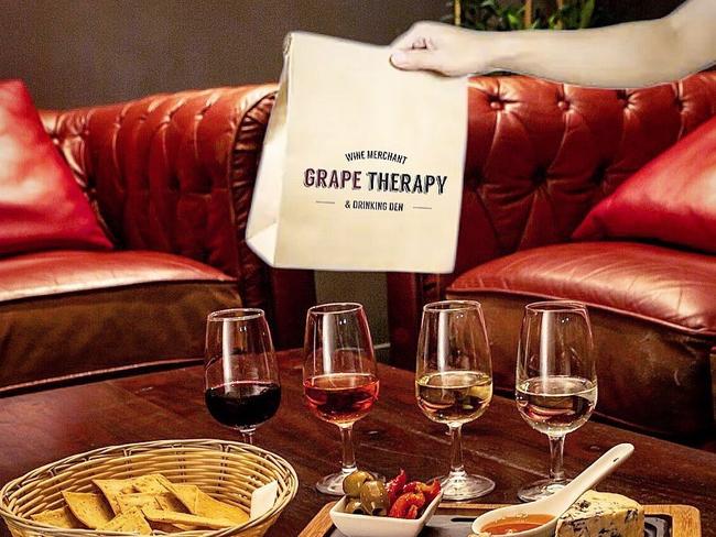 Grape Therapy is now doing deliveries and will host a virtual wine tasting as it adapts to social distancing and shut downs. Picture: Supplied