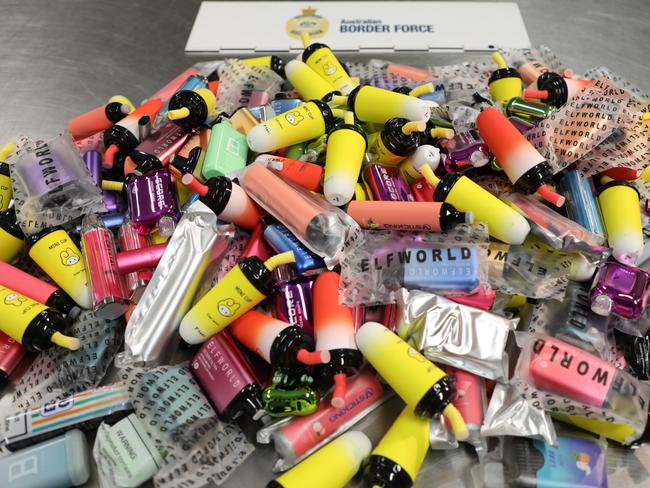 Vapes seized by Australian Border Force.,  credit is Australian Border Force.