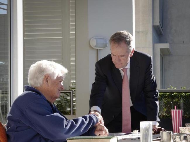 Bill Shorten's last photograph with Bob Hawke. Picture: Supplied.