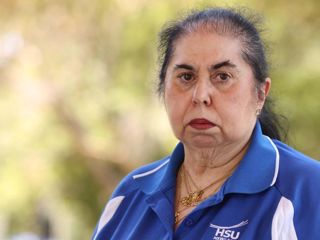 DAILY TELEGRAPH, FEBRUARY 20, 2022.This coming year will see a rise in industrial action particularly with the Health Services Union who want better working conditions and better pay. Pictured is Dolly Borg (Ward Assistant and HSU Delegate).  Picture: David Swift