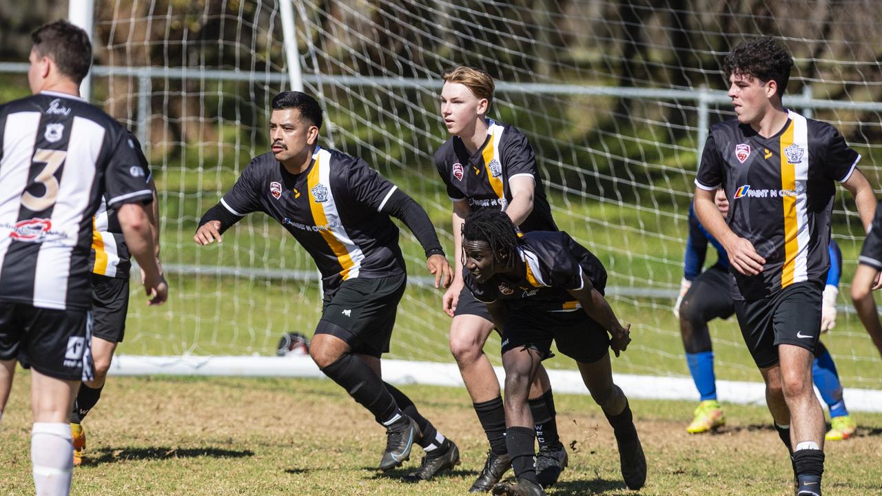 West Wanderers defend their goal against Willowburn in U23 men FQ Darling Downs Presidents Cup football at West Wanderers, Sunday, July 24, 2022. Picture: Kevin Farmer