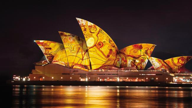 Olsen’s Lighting of the Sails displayed on the Sydney Opera House during Vivid.