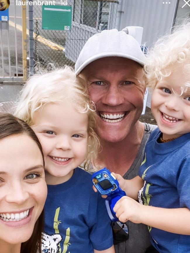 Lauren Brant and Barry Hall with eldest sons Miller and Houston. Picture: Instagram