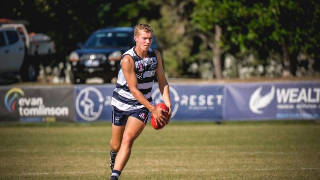 Broadbeach Cats QAFL player Ben Major in action. Picture: Brooke Sleep Media.