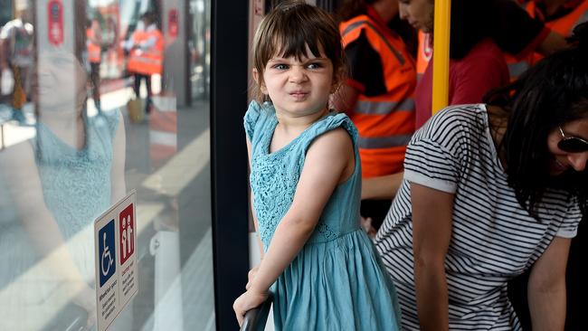 This little girl’s face summed up the day. Picture: Bianca De Marchi