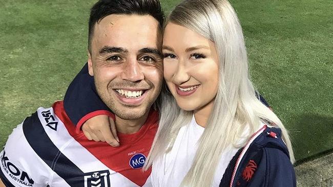 Roosters star Matt Ikuvalu and his partner Alyce Ralph. (Supplied)