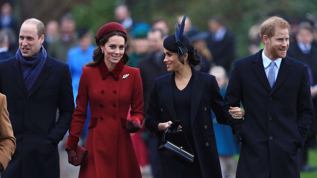 The Fab Four attend a Christmas Day church service at the Church of St Mary Magdalene on the Sandringham estate in 2018. Picture: Getty