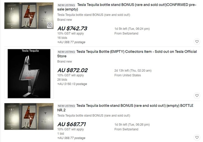 The empty bottles are selling for high prices on eBay.