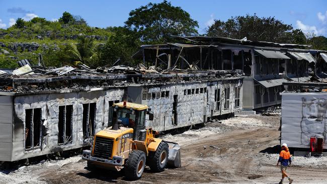 Reconstruction of the processing centre in Nauru in 2013. Picture: Bradley Hunter