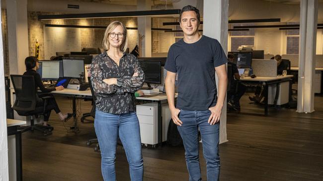 As co-founders Sarah Russell and Josh Shipman bring different skills to the table. Picture: NCA NewsWire / Christian Gilles