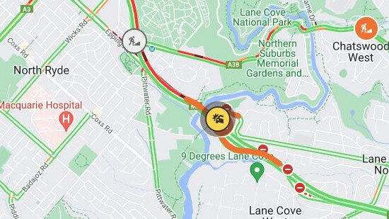 Fatal crash in Lane Cove North. Pictue Live Traffic.JPG