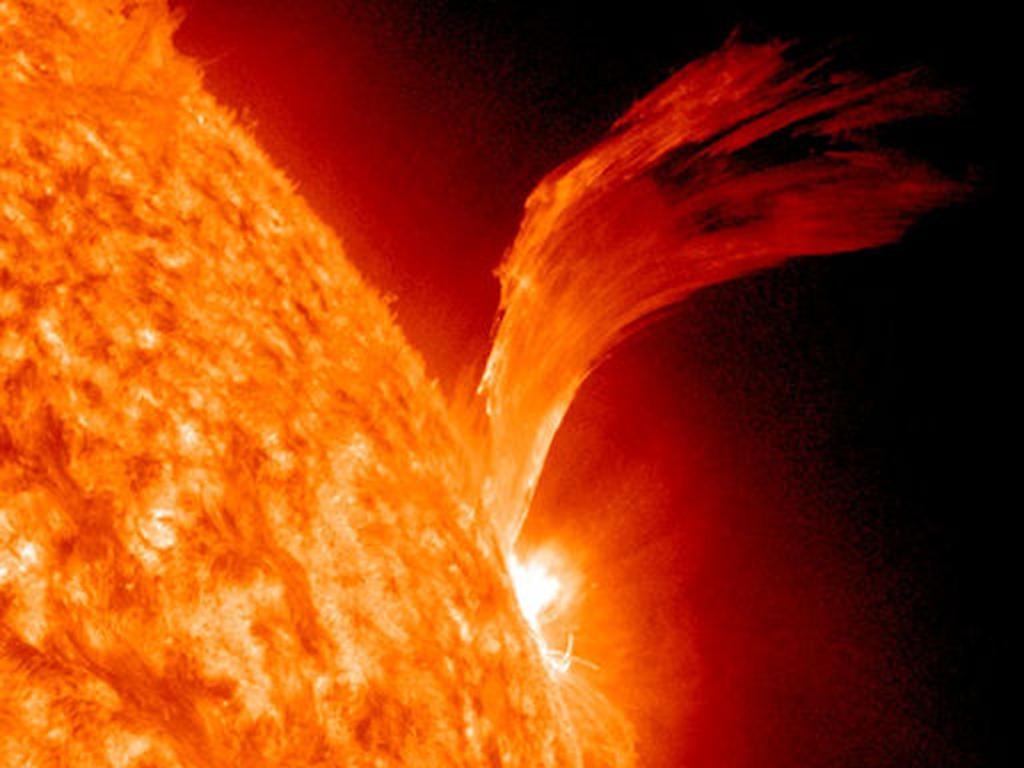 NASA shows a solar flare erupting back in 2010. Picture: AP