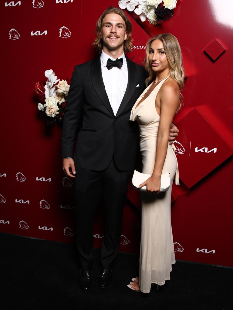 Blake Mozer and Courtney Recnik at the Broncos awards night. Picture: David Clark