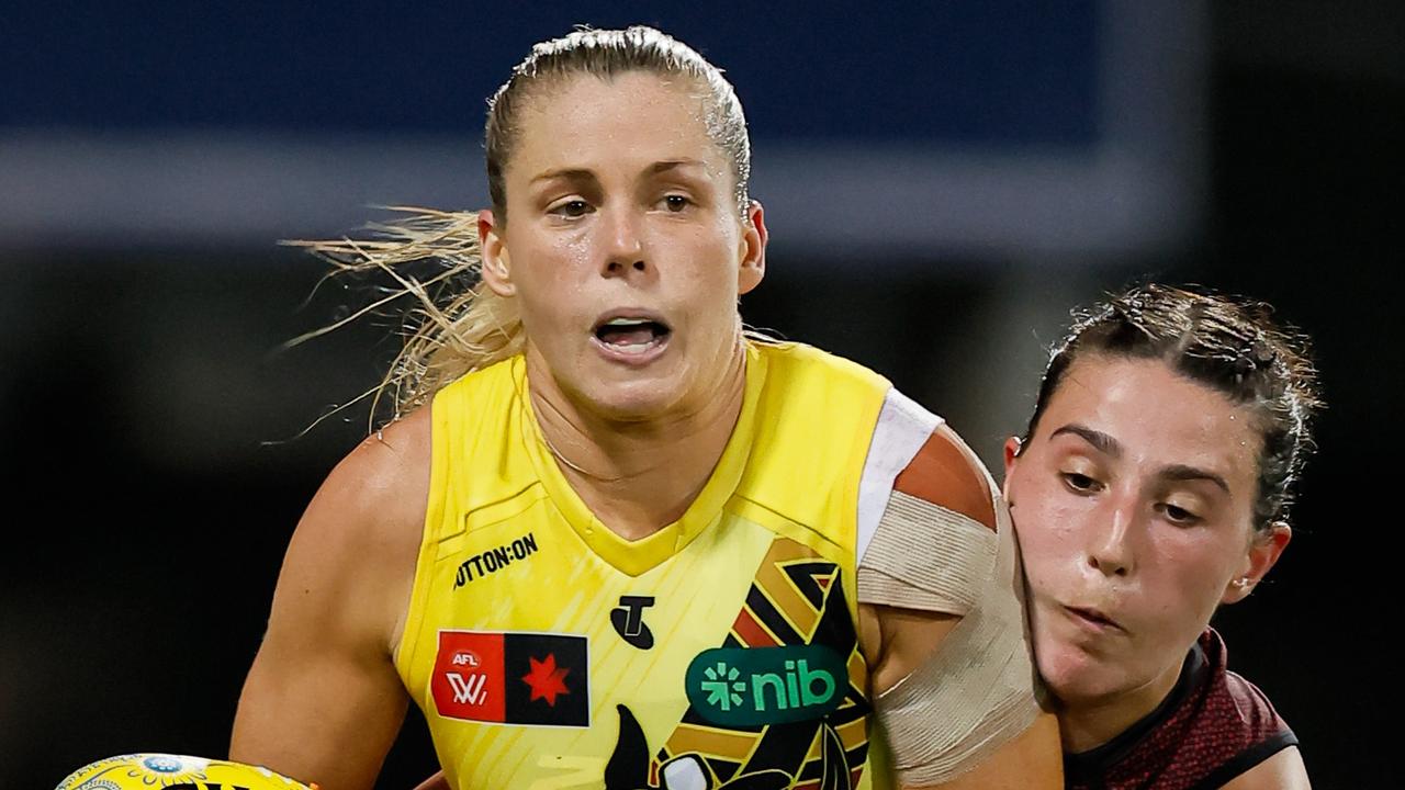 Tigers captain Katie Brennan rates their last four opponents as being in the ‘top six teams’ in the AFLW as they prepare for an elimination final against Port Adelaide. Picture: Dylan Burns / Getty Images