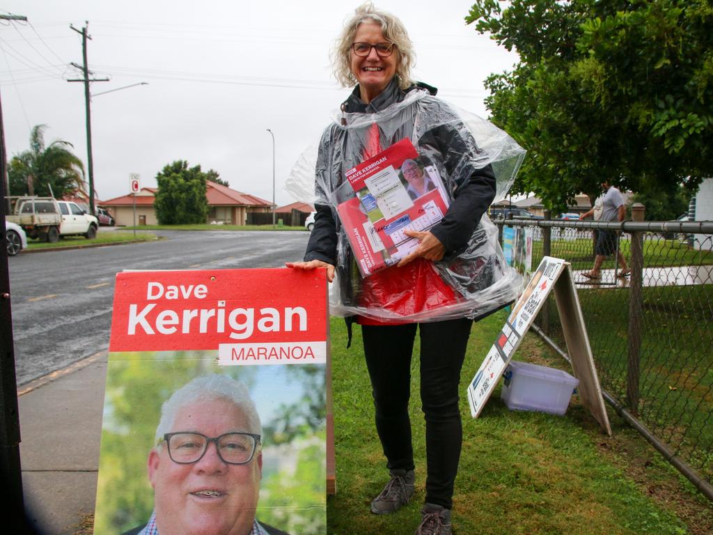 Leone Halliday volunteering for the Labor Party.