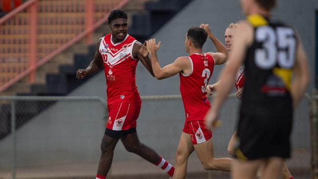 Anthony Munkara in the Waratah vs Nightcliff Tigers 2023-24 NTFL men's qualifying final. Picture: Pema Tamang Pakhrin