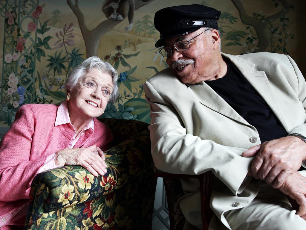 James Earl Jones with Angela Lansbury in Sydney during the tour of Driving Miss Daisy.