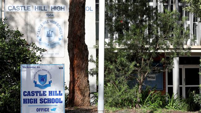 Asbestos was found at Castle Hill High School. Picture: Damian Shaw